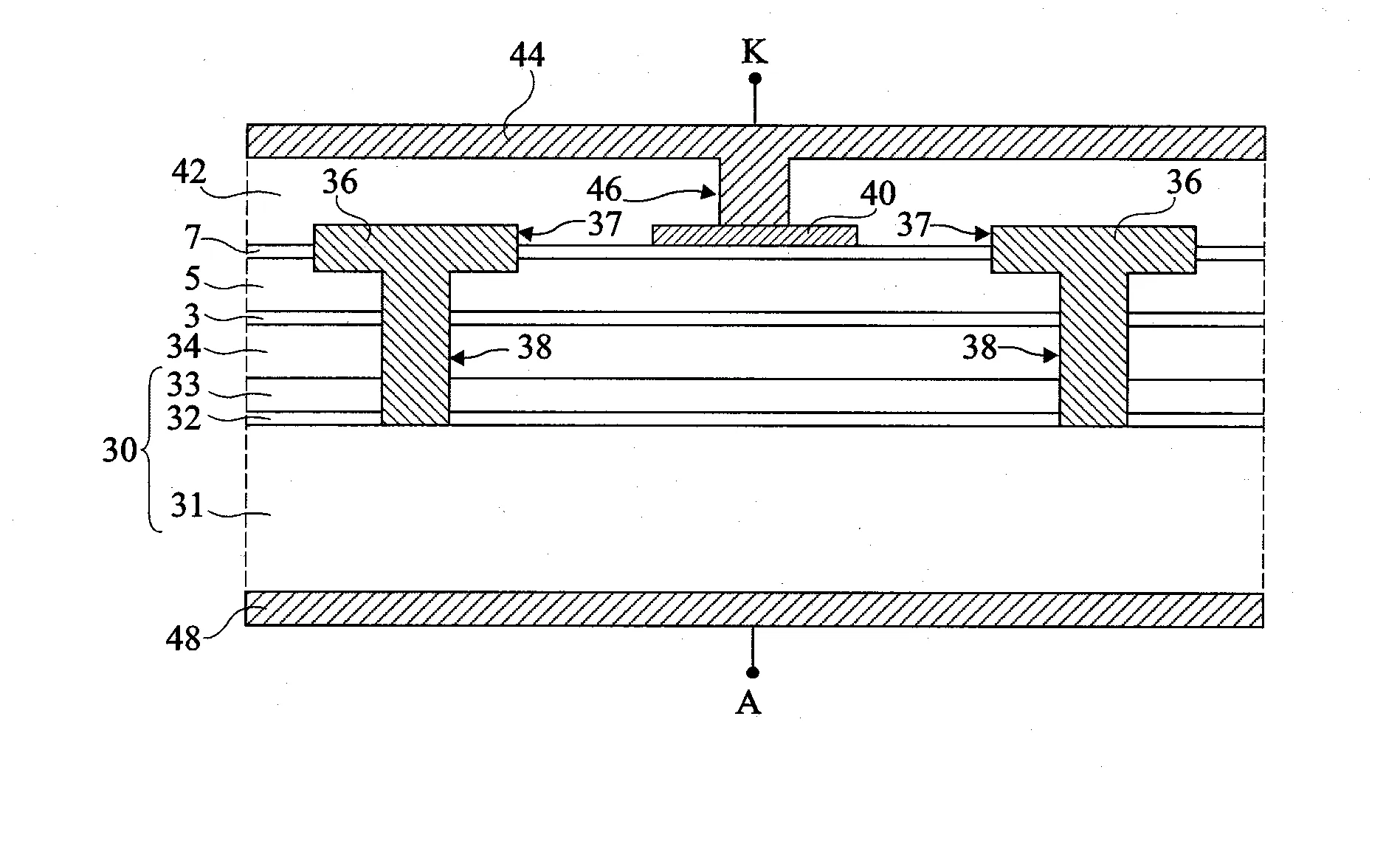 Diode schottky haute tension a nitrure de gallium