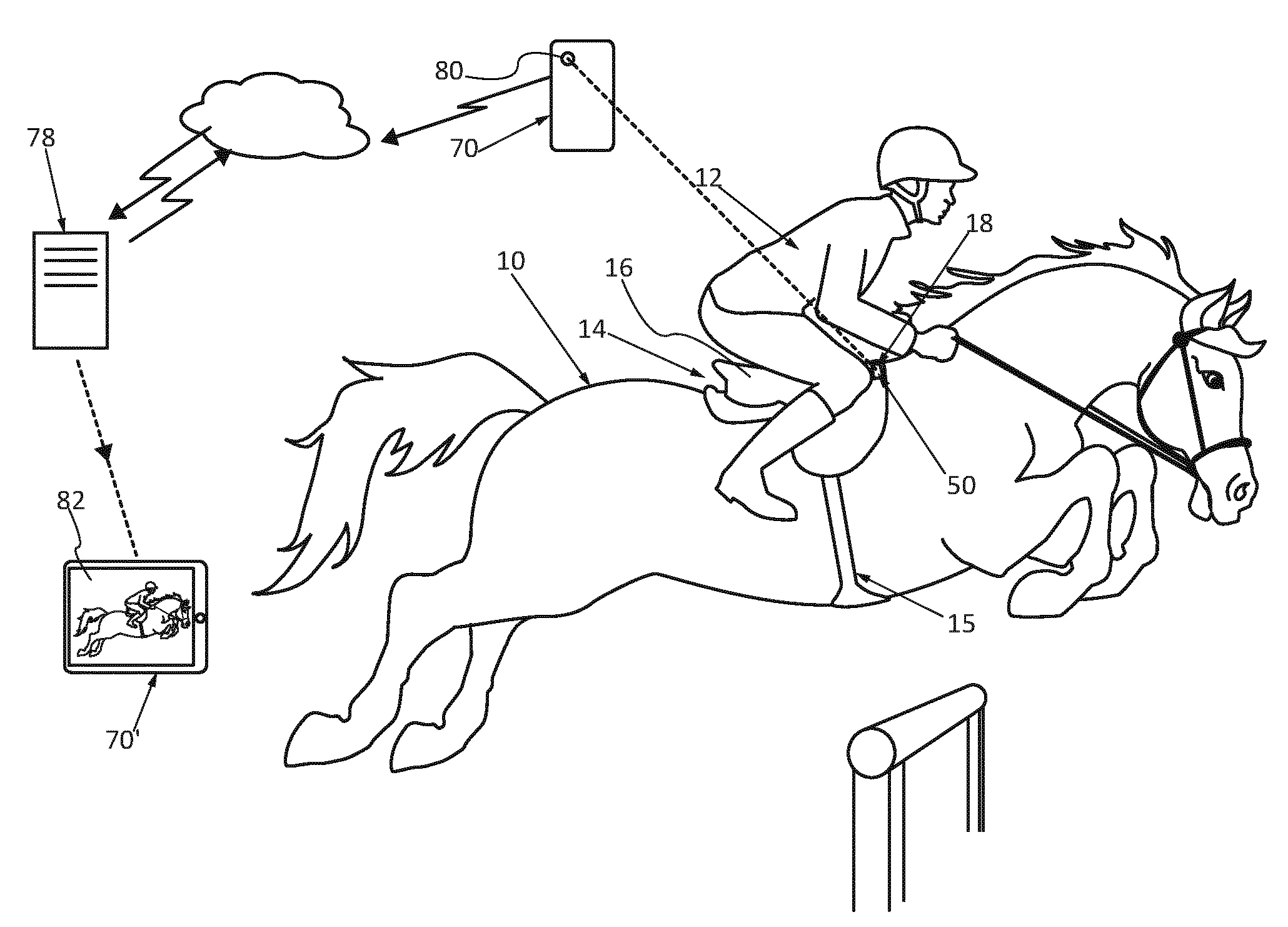 Procede de visualisation d'une video d'un parcours equestre accompagnee d'au moins une information determinee a partir d'un flux de donnees collectees lors du parcours