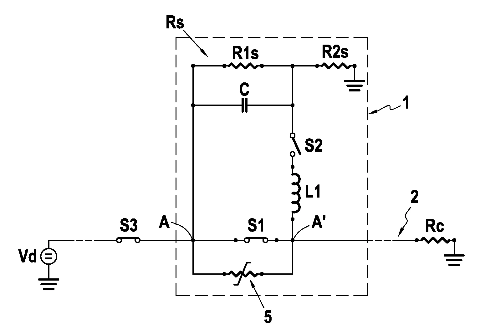 Disjoncteur pour un reseau a courant continu haute tension, avec oscillation forcee de courant