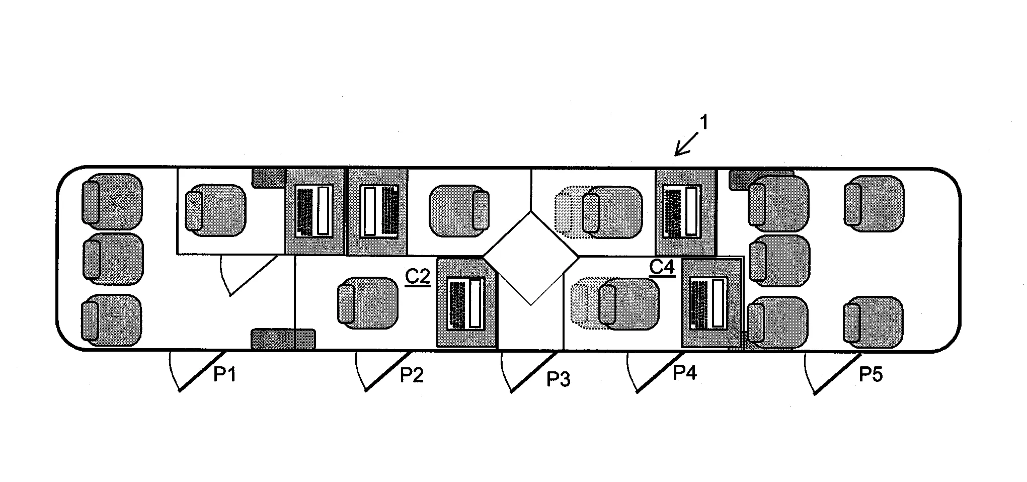Vehicule autonome a compartiments