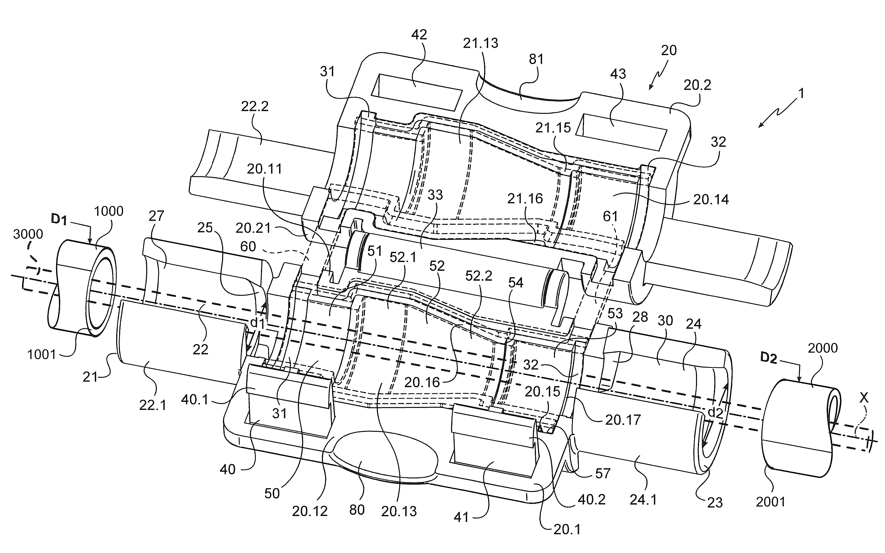 Raccord union pour circuit de fibres optiques, procede de connexion d'un tel circuit a un tel raccord, et element d'etancheite correspondant