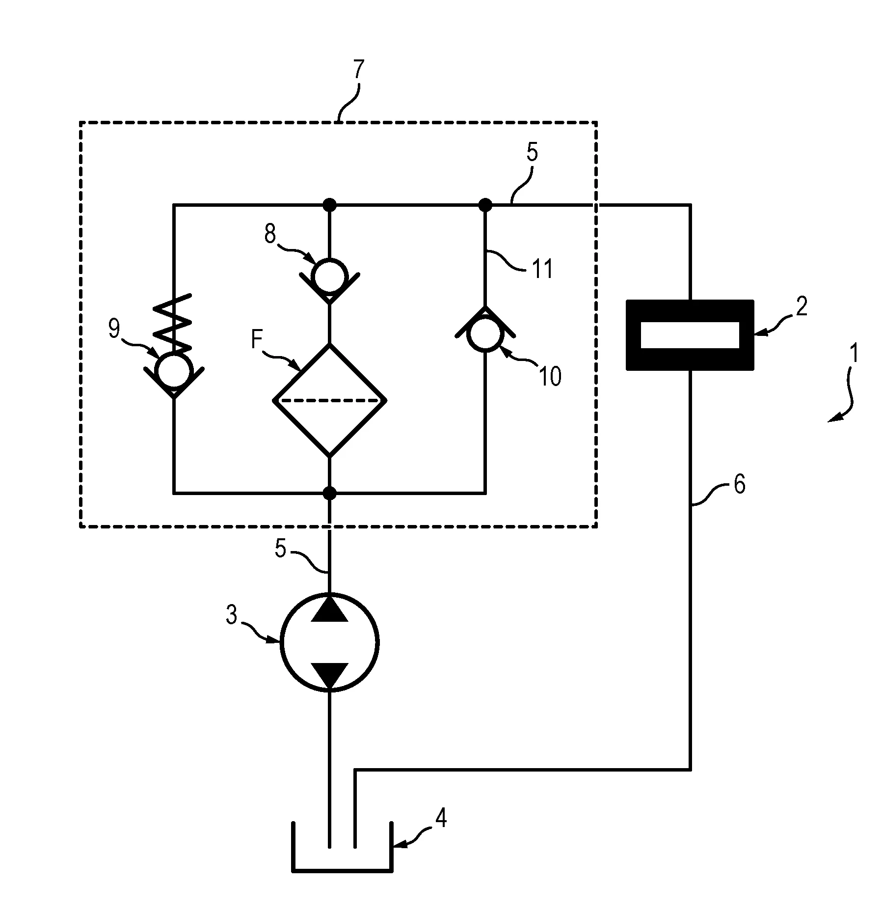 Systeme de filtration d'un circuit hydraulique comprenant un clapet de derivation