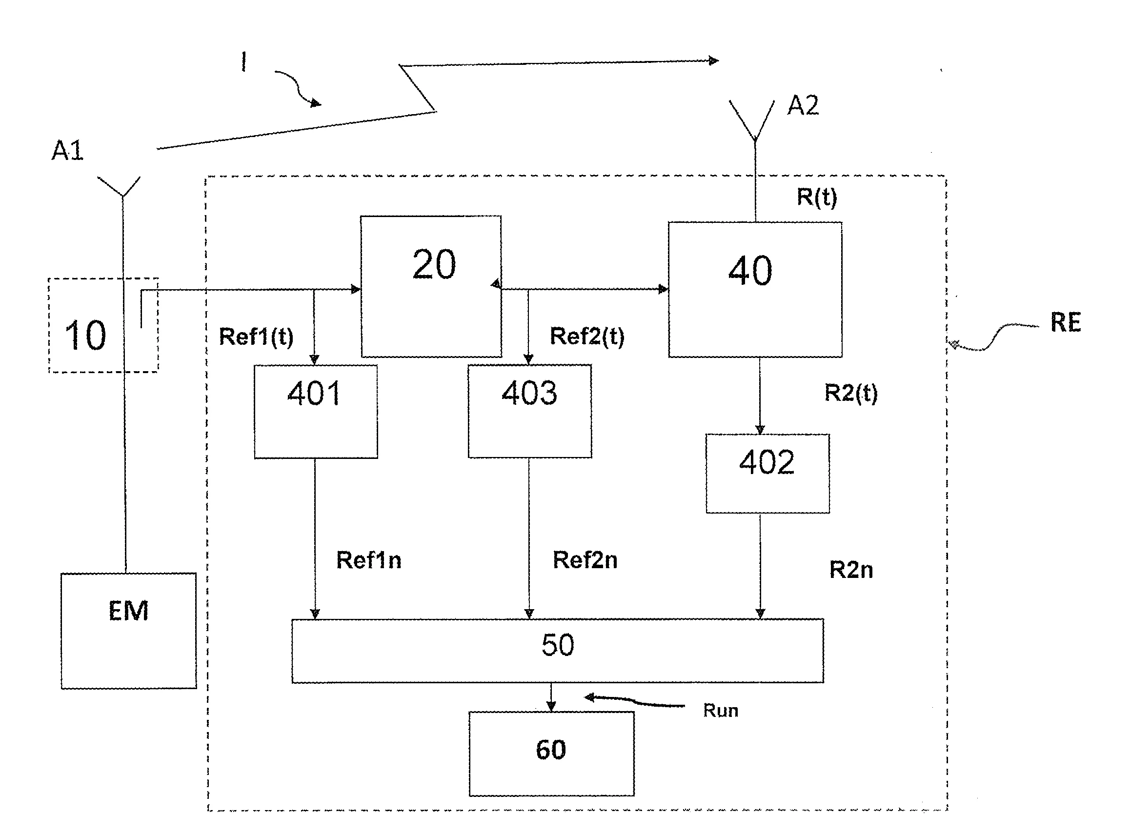 Dispositif et procede pour le traitement d'un signal recu par un recepteur perturbe par un emetteur