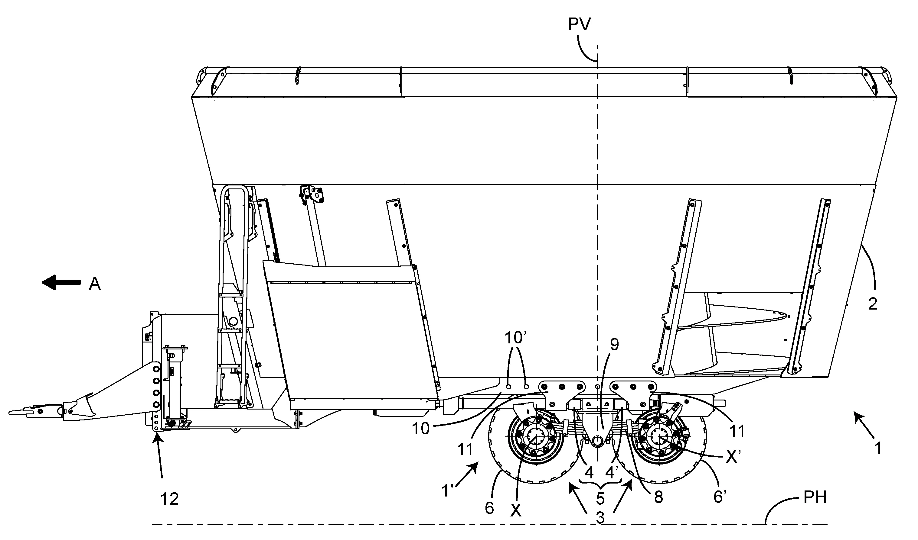 Vehicule agricole muni d'un moyen de pesee ameliore