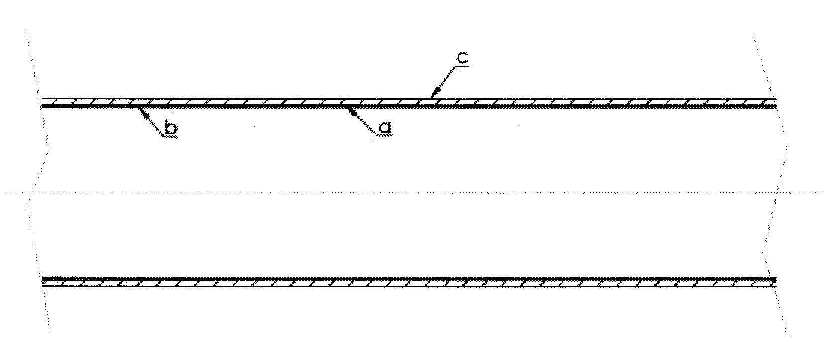 Procede de traitement a l'interieur de tuyauteries types acier de cementation destinees au transport de pulverulents et autres solides abrasifs aux fins de retarder le percement de l'enveloppe