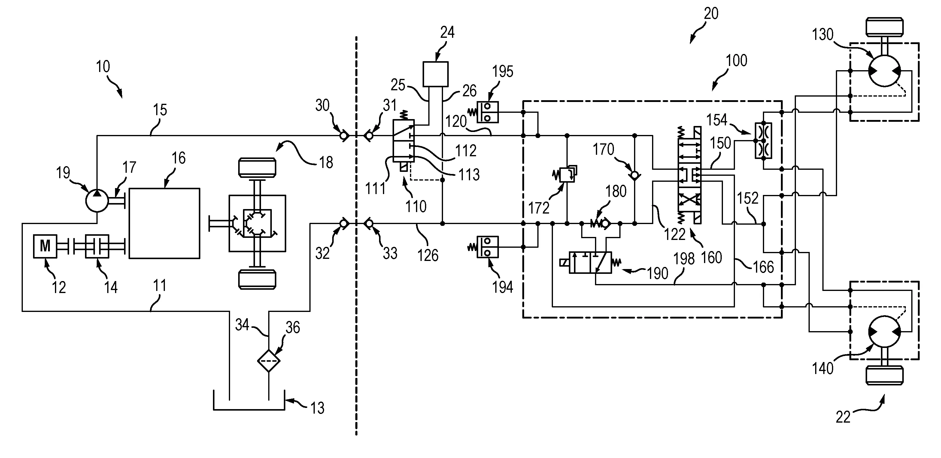 Systeme d'assistance a l'entrainement de vehicule comprenant un circuit hydraulique ouvert