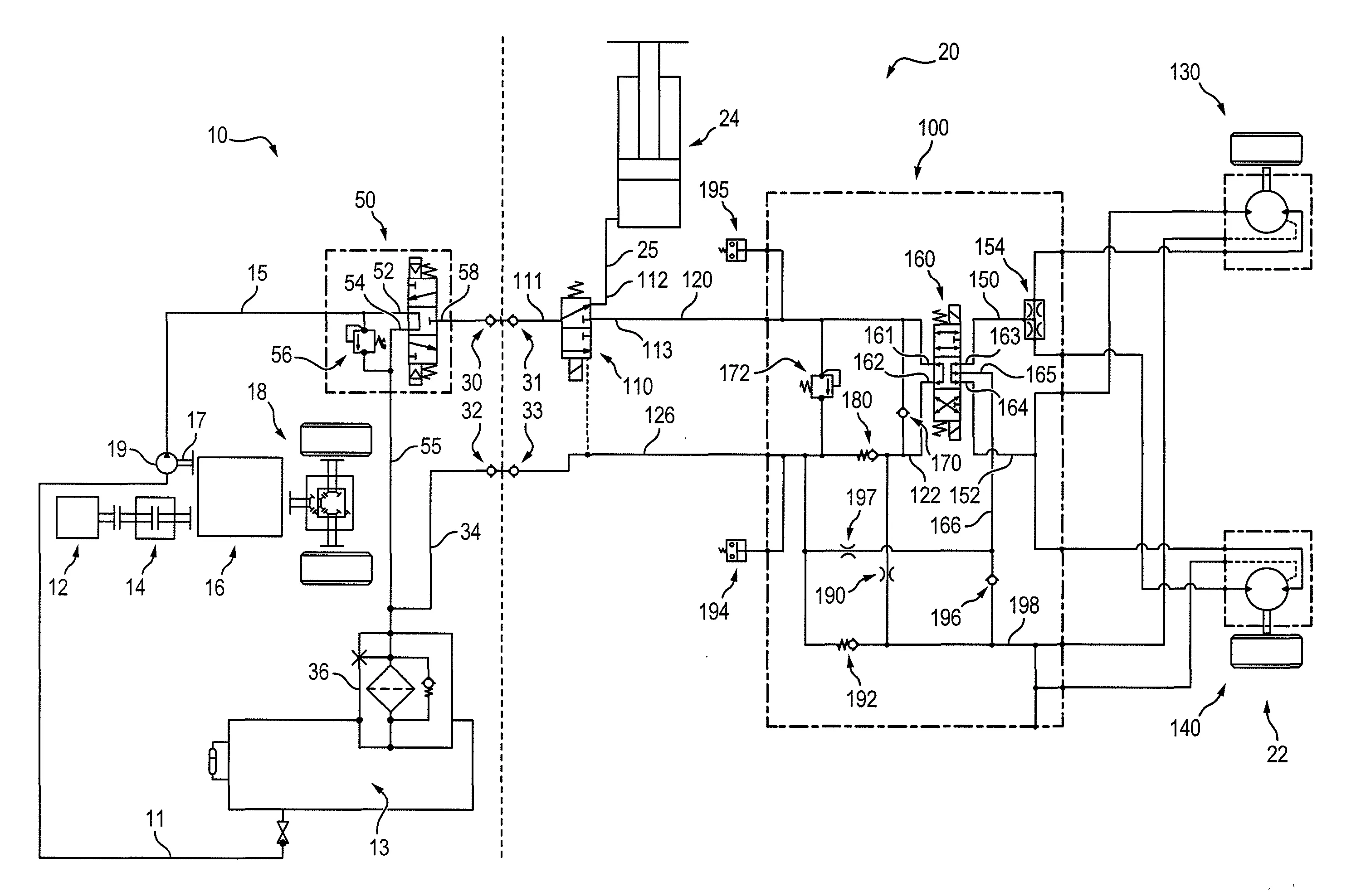 Systeme d'assistance a l'entrainement de vehicule comprenant un circuit hydraulique ouvert