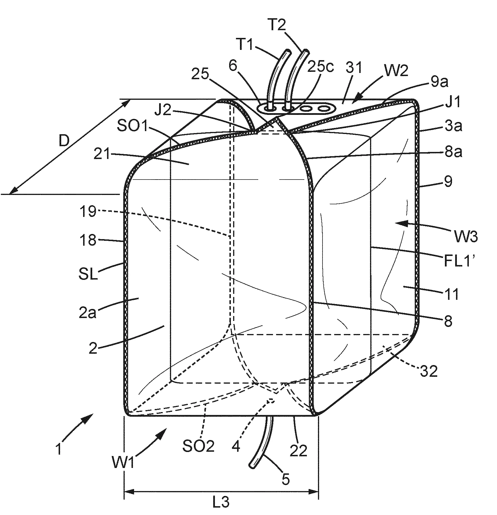 Poche souple 3d a emplir pour fluides biopharmaceutiques, et procede pour realiser une telle poche