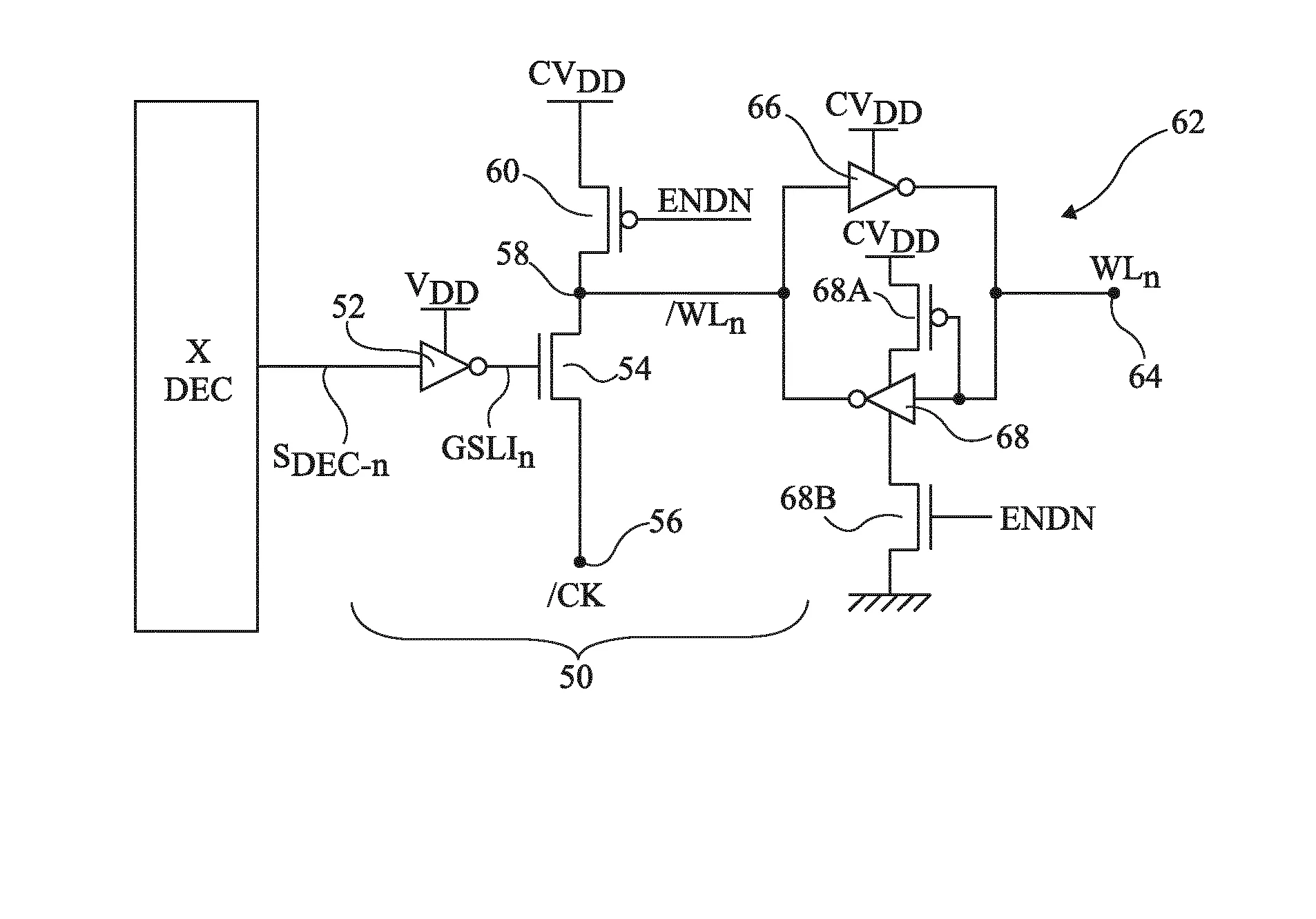 Circuit de commande d'une ligne d'une matrice memoire
