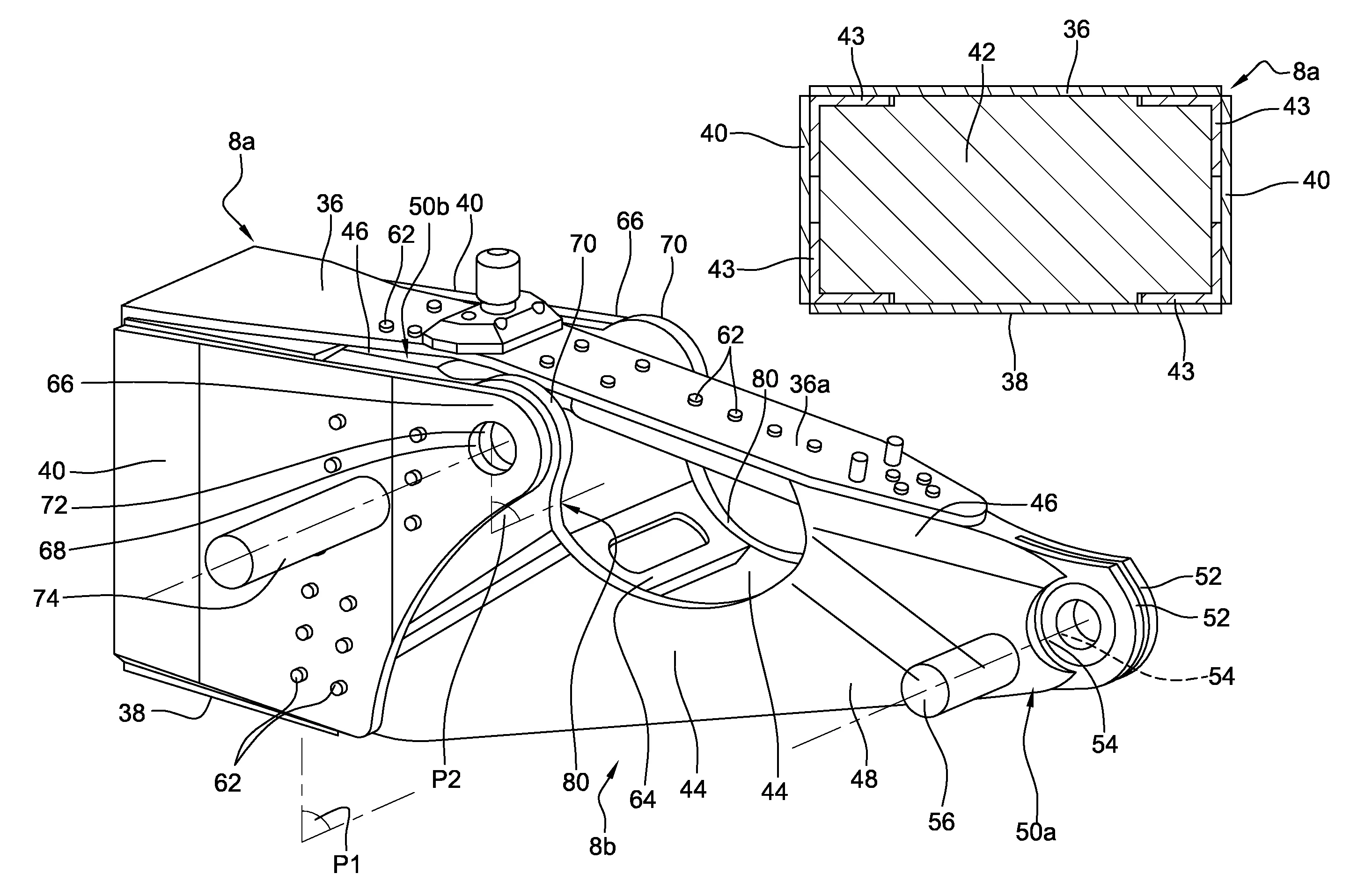 Structure primaire allegee pour mat d'accrochage de moteur d'aeronef