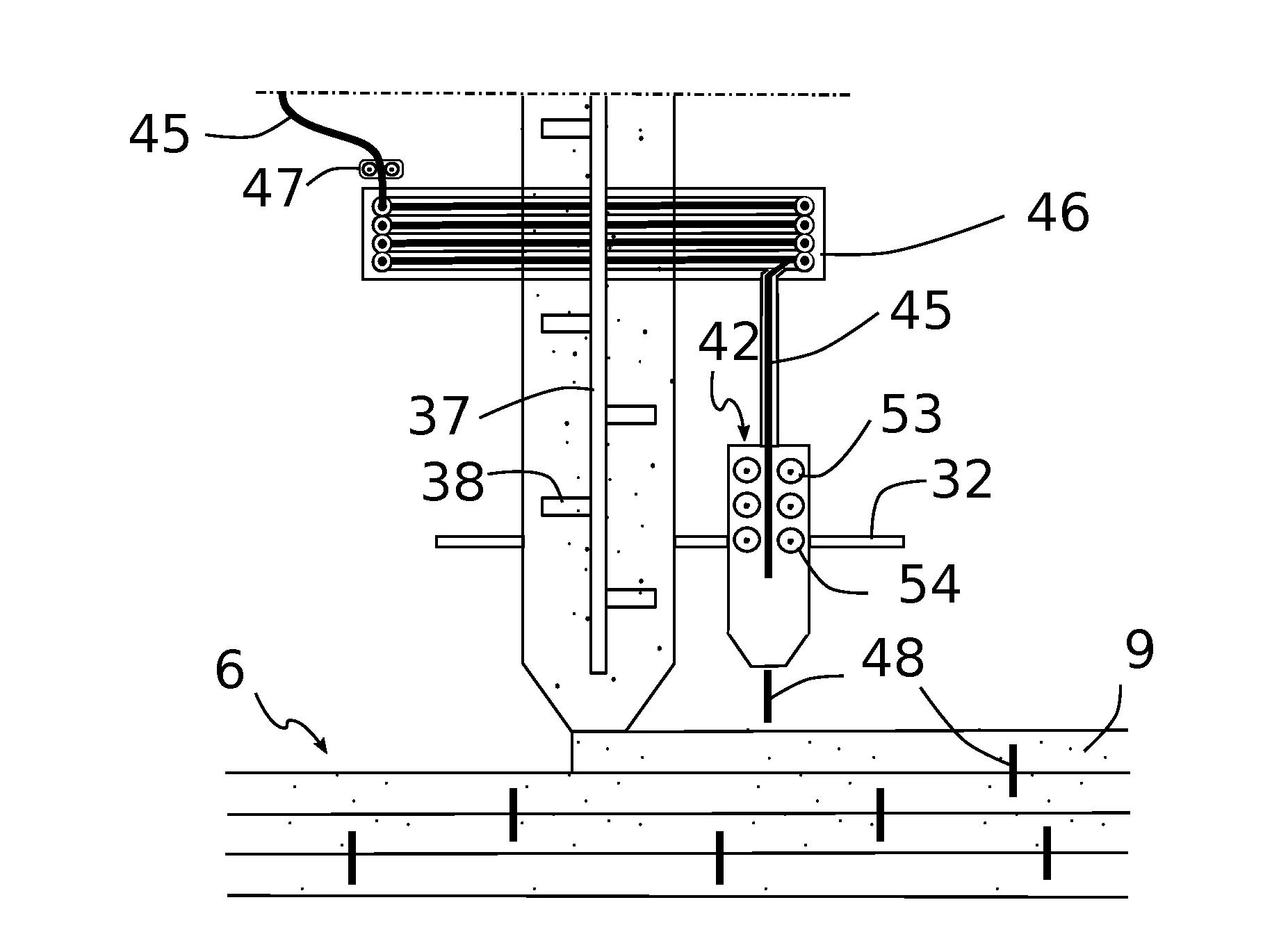 Systeme d'extrusion de cordons de materiau de construction pour robot de fabrication additive de structures architecturales comprenant un dispositif d'insertion de fibres de renforcement